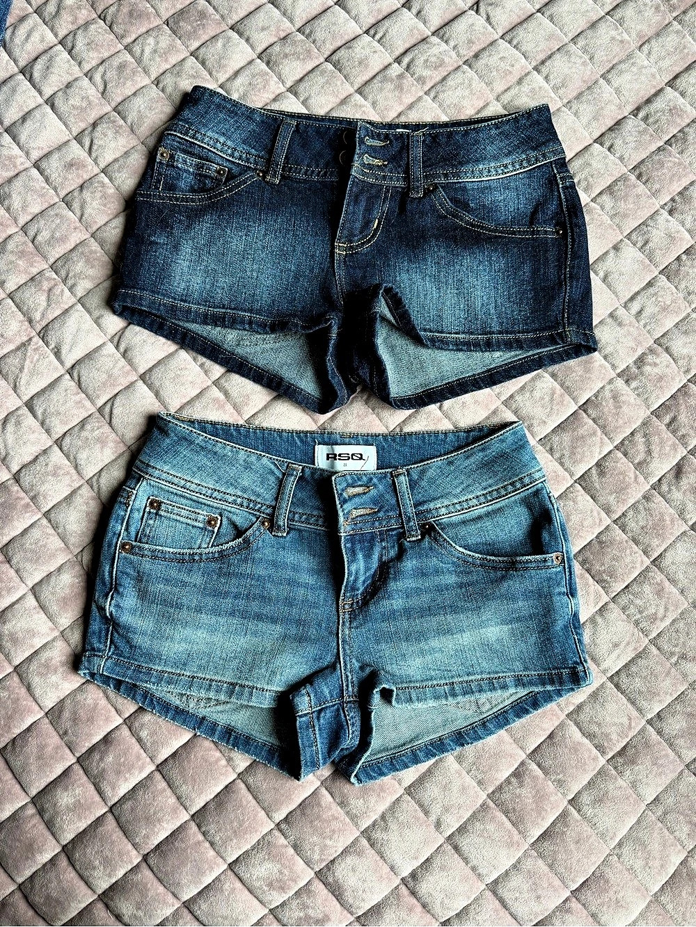 RSQ Women's Denim Jean Shorts 2-Piece Set